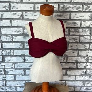 Swimsuits for all Burgundy swim top with removable straps size 14, NWT